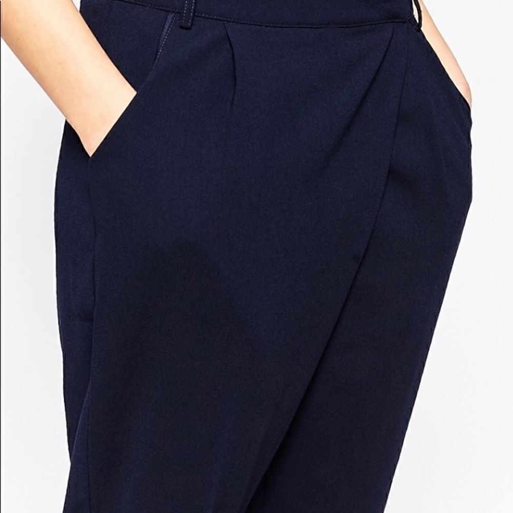 Greylin navy blue wrap front pant